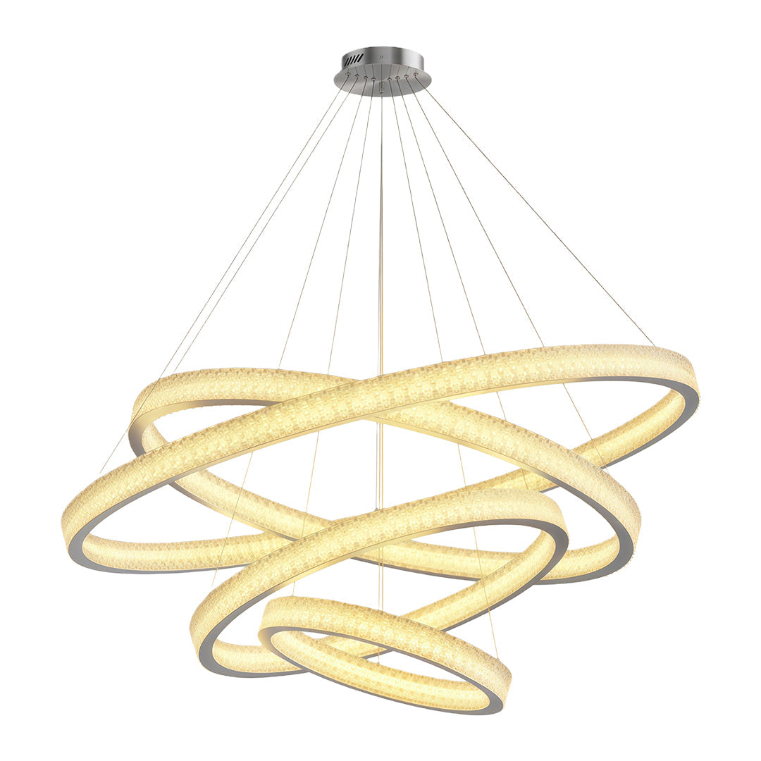 Circular Ring Chandelier — Full Copper, Dimmable LED, 50W–220W, Multiple Sizes