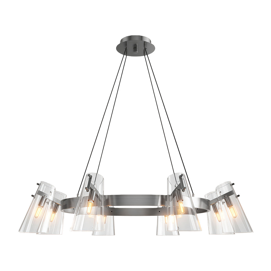 Modern Cluster Chandelier — All-Copper Frame, Acrylic Shade, G9, 6- or 8-Light, Copper / Chrome / Black