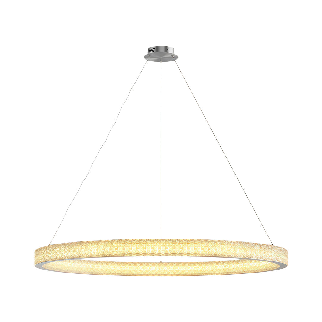 Circular Ring Chandelier — Full Copper, Dimmable LED, 50W–220W, Multiple Sizes