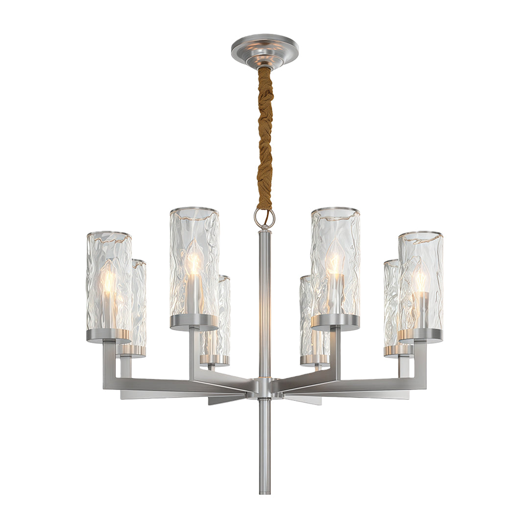 Minimalist Cluster Island Chandelier — Transparent Glass, Full Copper Frame, E14, 6/8/10/15-Light