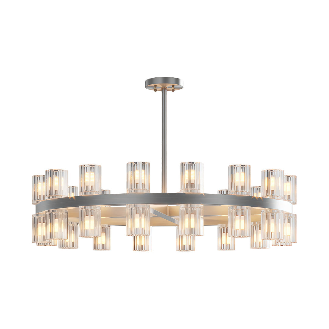Multi-Tier Crystal Chandelier — Solid Copper Frame, 24- to 48-Light, G4, Black / Chrome / Copper Finish