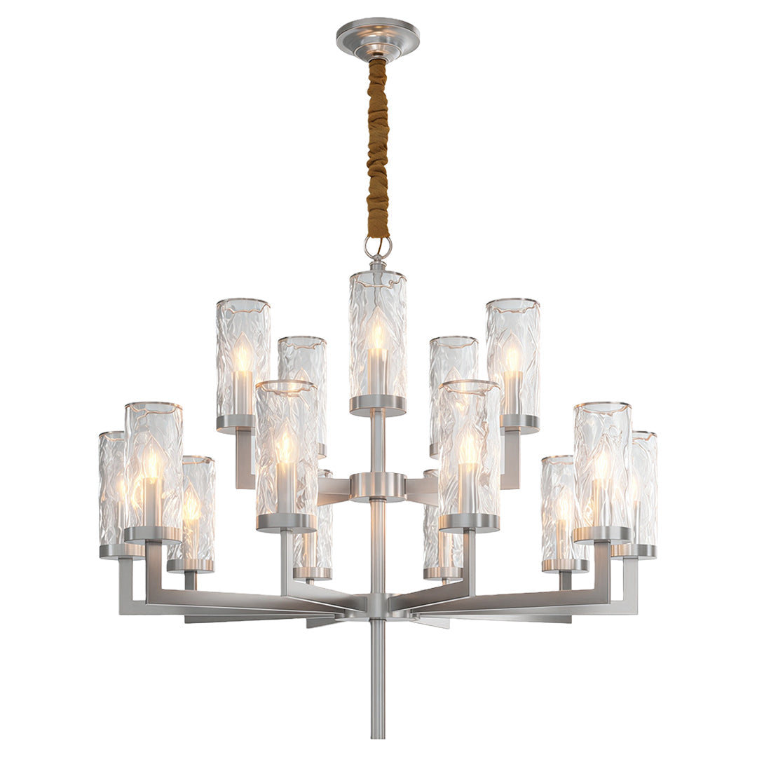 Minimalist Cluster Island Chandelier — Transparent Glass, Full Copper Frame, E14, 6/8/10/15-Light
