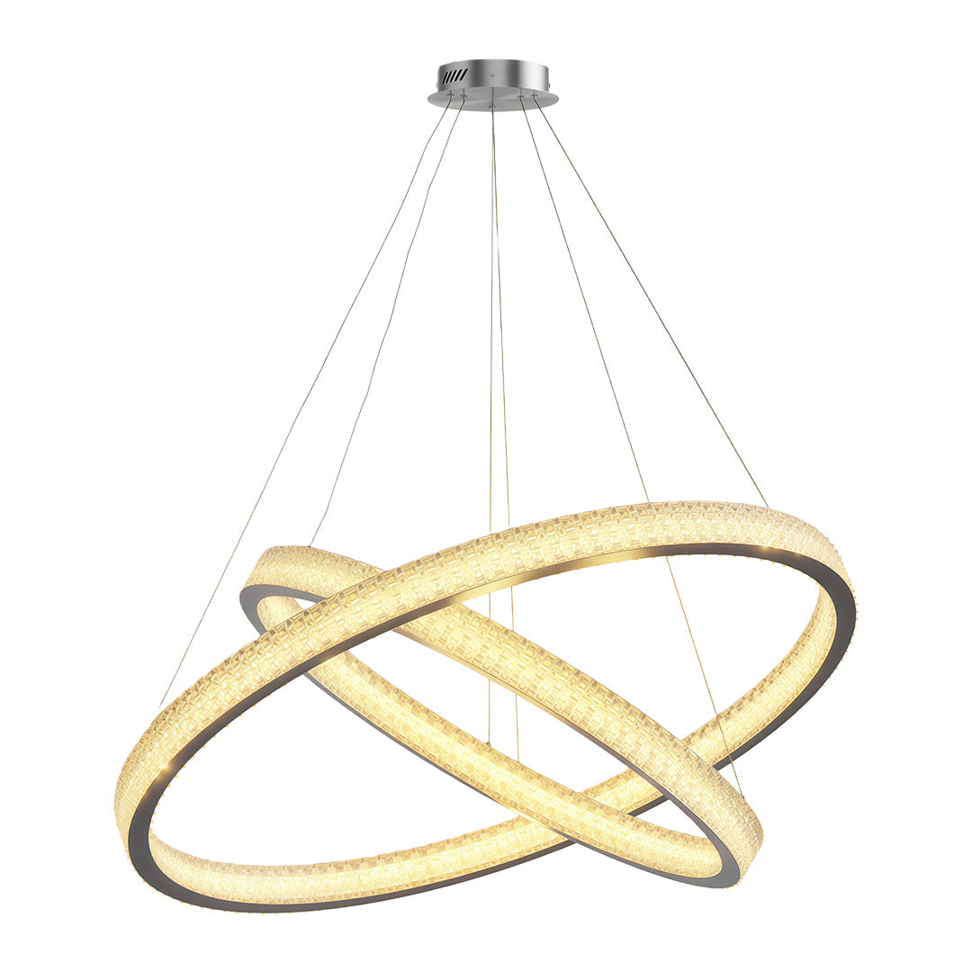Circular Ring Chandelier — Full Copper, Dimmable LED, 50W–220W, Multiple Sizes