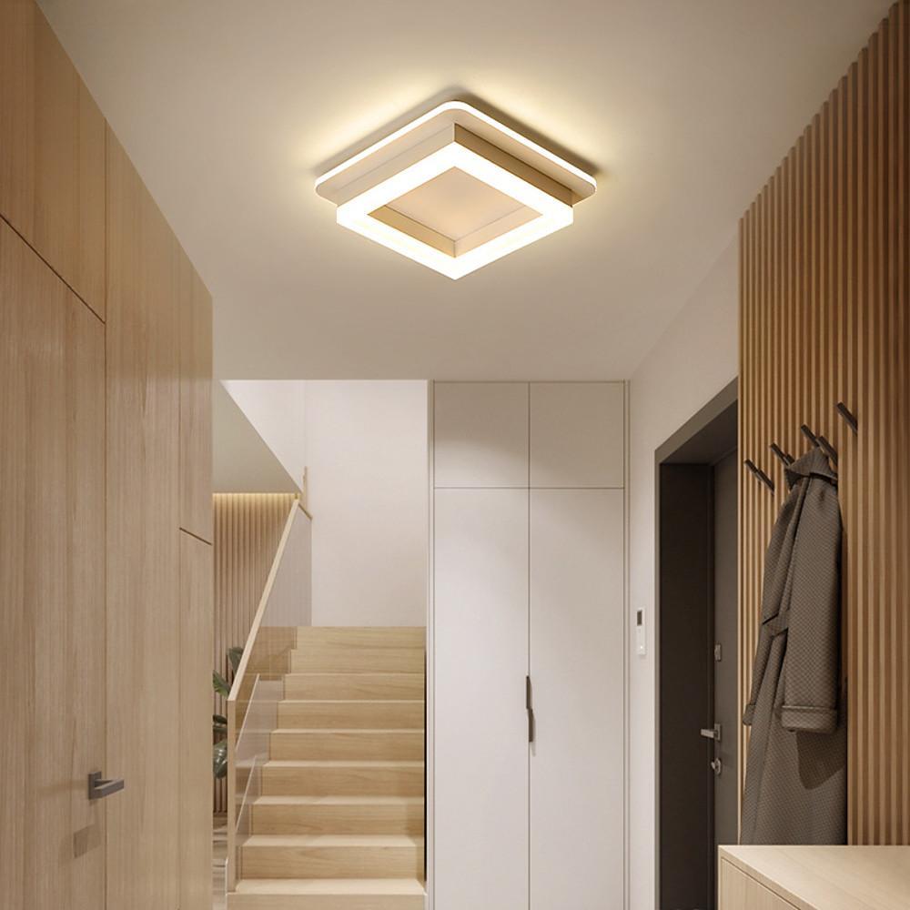 Square Flush-Mount Ceiling Light — Metal and Acrylic, 2-Light LED, 3000–6000K, 10"