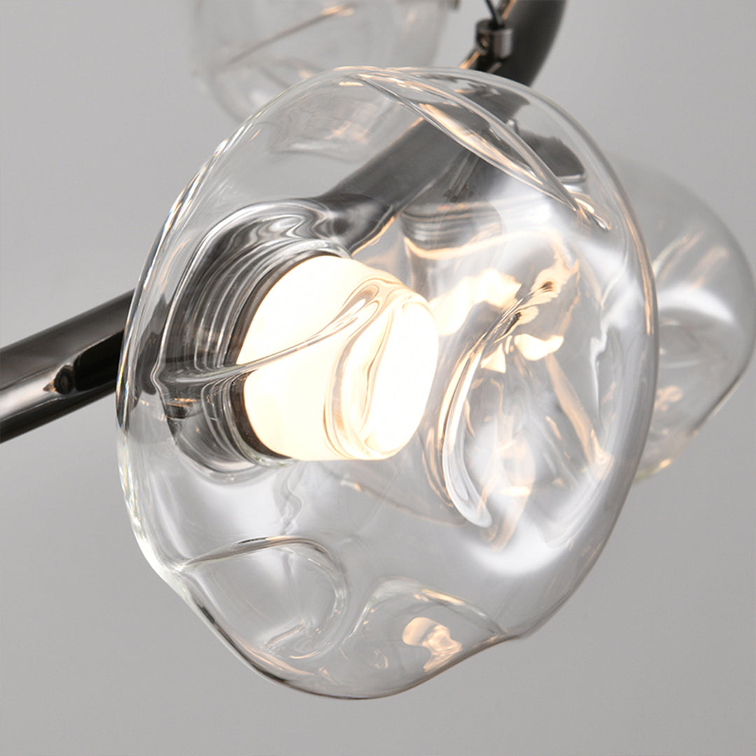 Bubble Glass Circular Chandelier — Iron, 12- or 16-Light, Warm/Neutral/White LED, Black or Copper