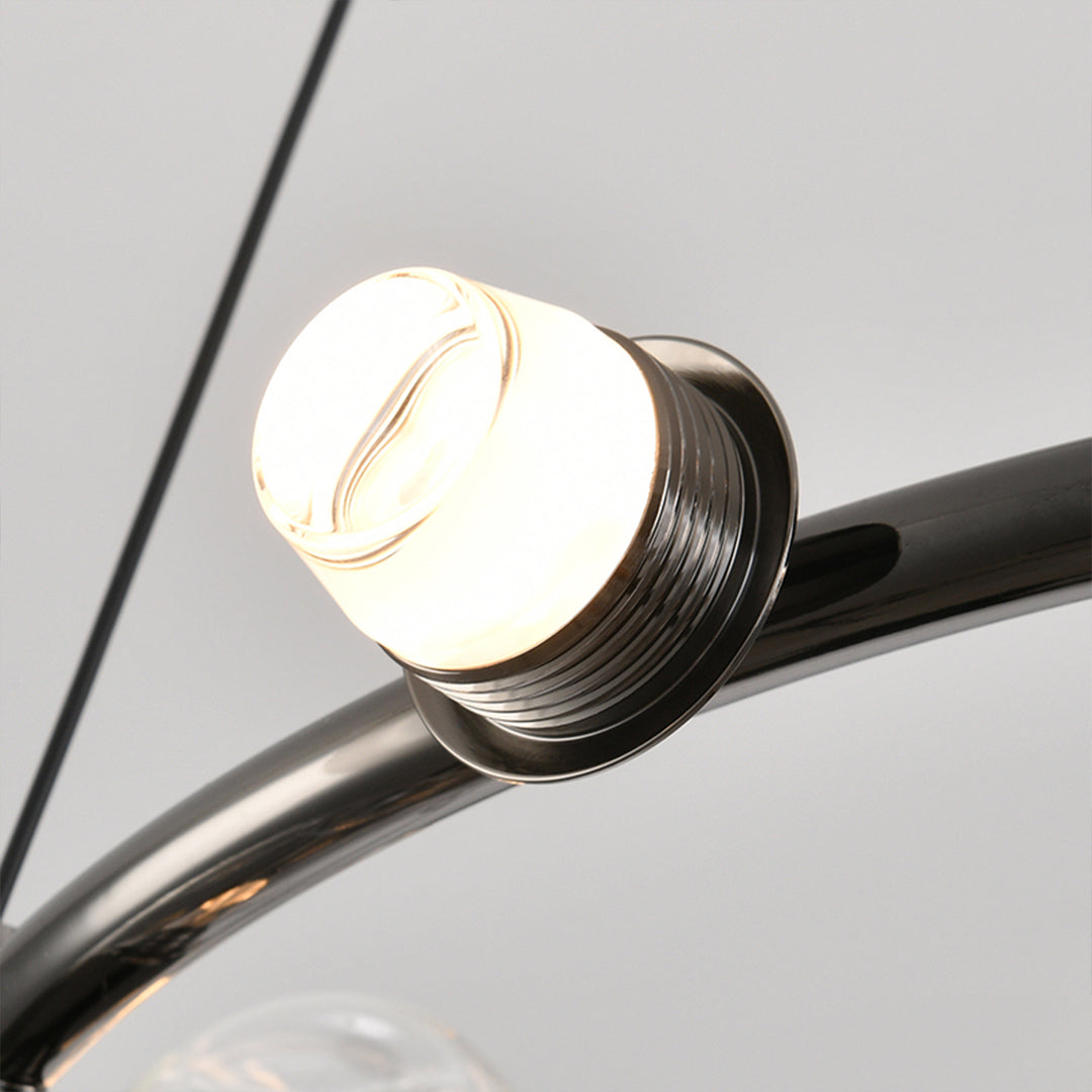 Bubble Glass Circular Chandelier — Iron, 12- or 16-Light, Warm/Neutral/White LED, Black or Copper