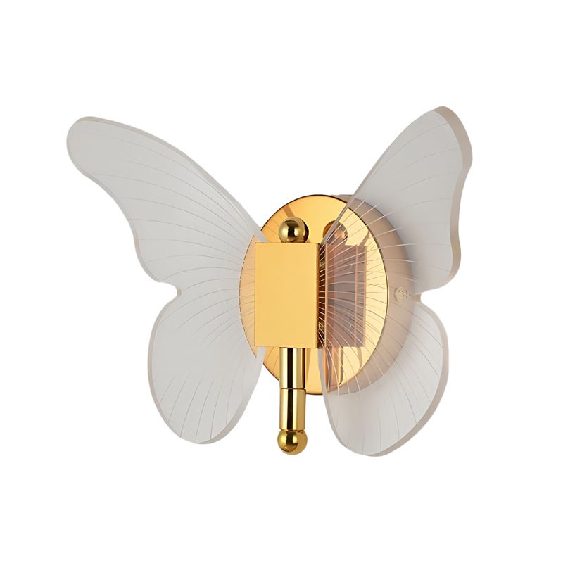 Butterfly LED Wall Sconce — Gold Iron and Acrylic, 10W, Three-Step Dimming (3000K/4500K/6000K)