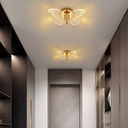 Butterfly LED Wall Sconce — Gold Iron and Acrylic, 10W, Three-Step Dimming (3000K/4500K/6000K)