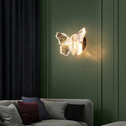 Butterfly Wall Sconce — Gold Aluminum, White Acrylic Shade, LED, Three-Step Dimming (3000K/4500K/6000K)