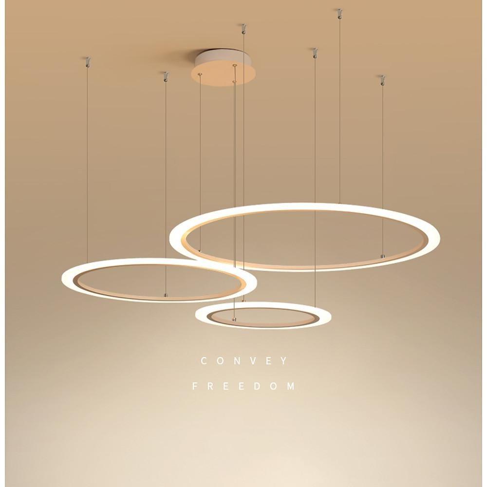 Artistic Circles LED Chandelier — Metal and Acrylic, 31" Diameter, Dimmable, Adjustable Cord