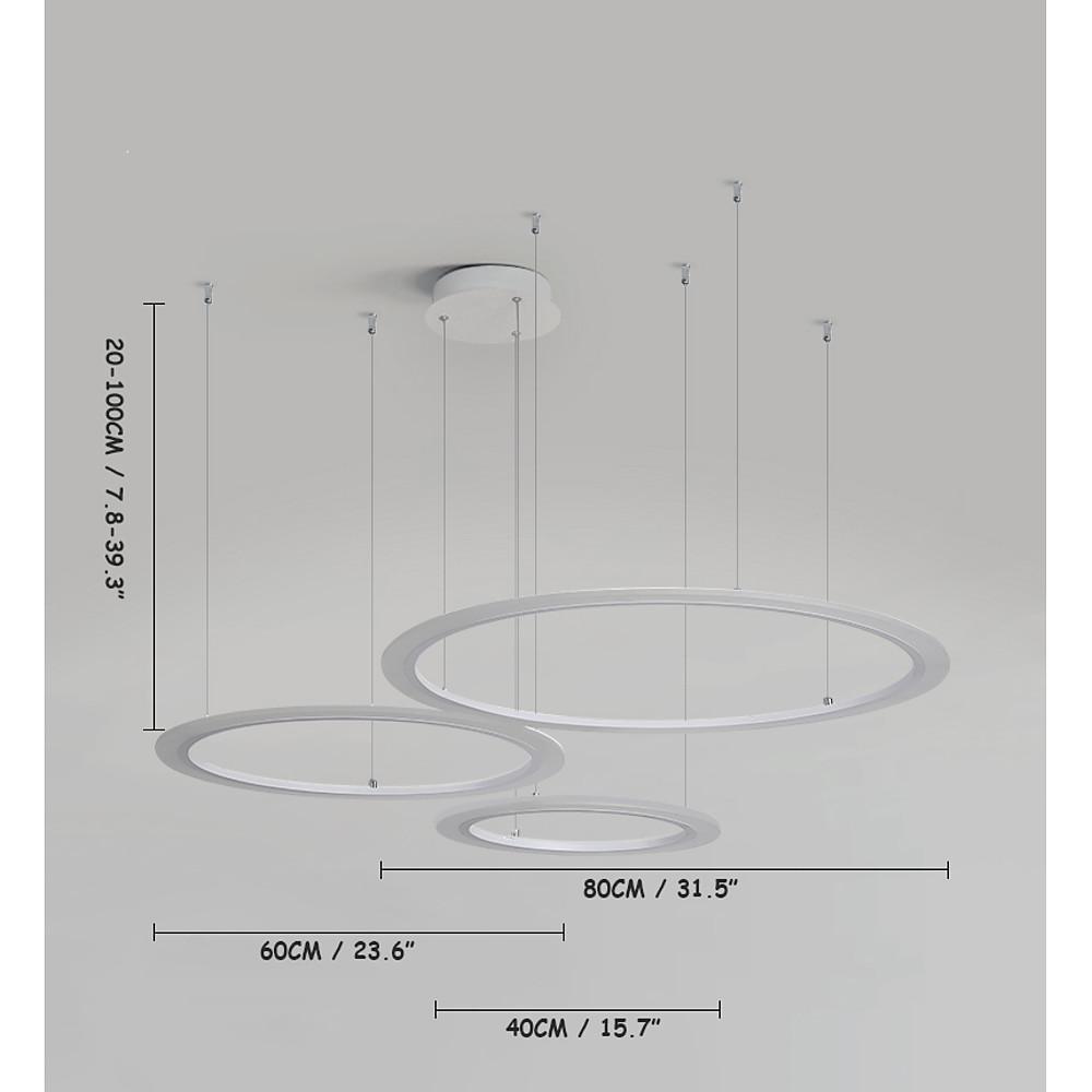 Artistic Circles LED Chandelier — Metal and Acrylic, 31" Diameter, Dimmable, Adjustable Cord