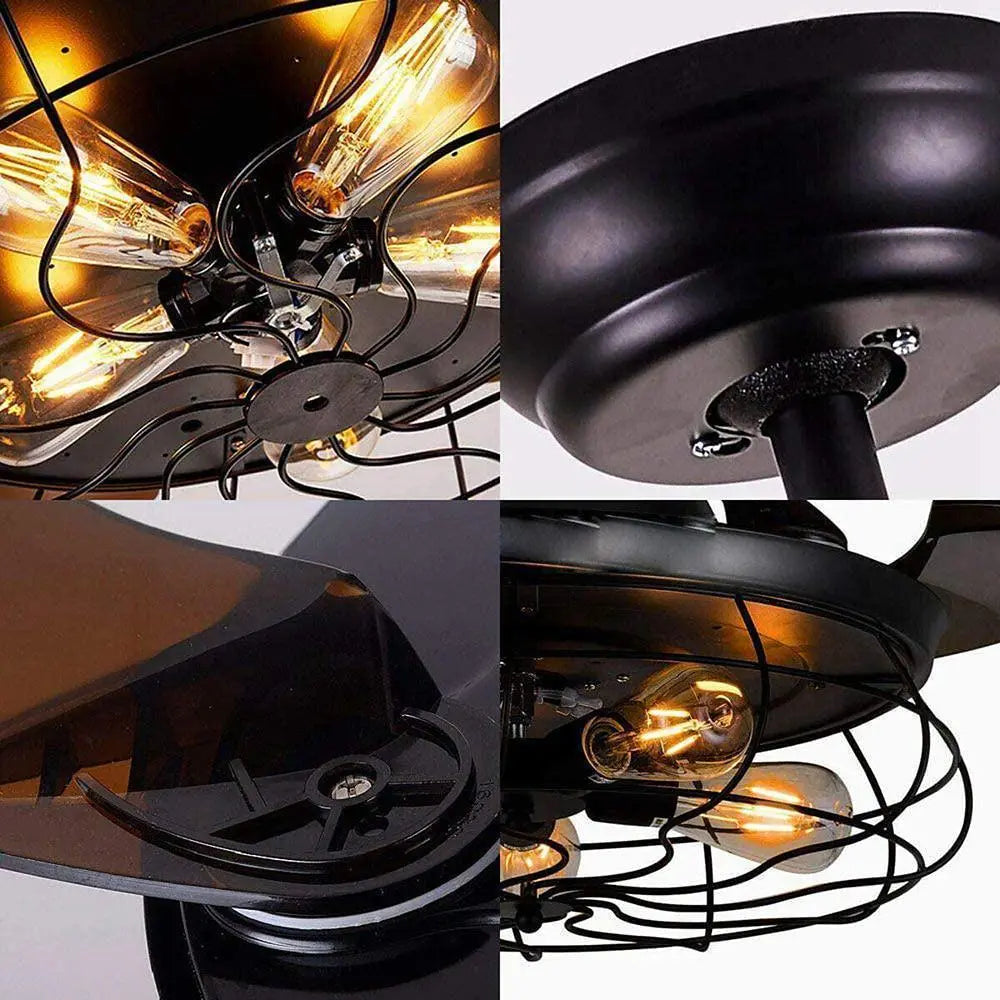 Retractable Ceiling Fan with Light - 3-Blade Farmhouse Design Luxe