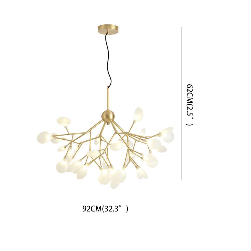 Sputnik Chandelier — Copper and Glass, 45-Light LED, 36" Diameter, Brass Finish