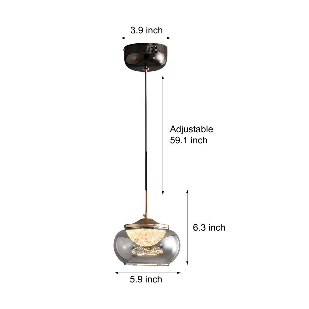 Candy Jar Mini Pendant — Smoky Glass and Acrylic, LED, 3-Step Dimming, 3000K/4500K/6000K