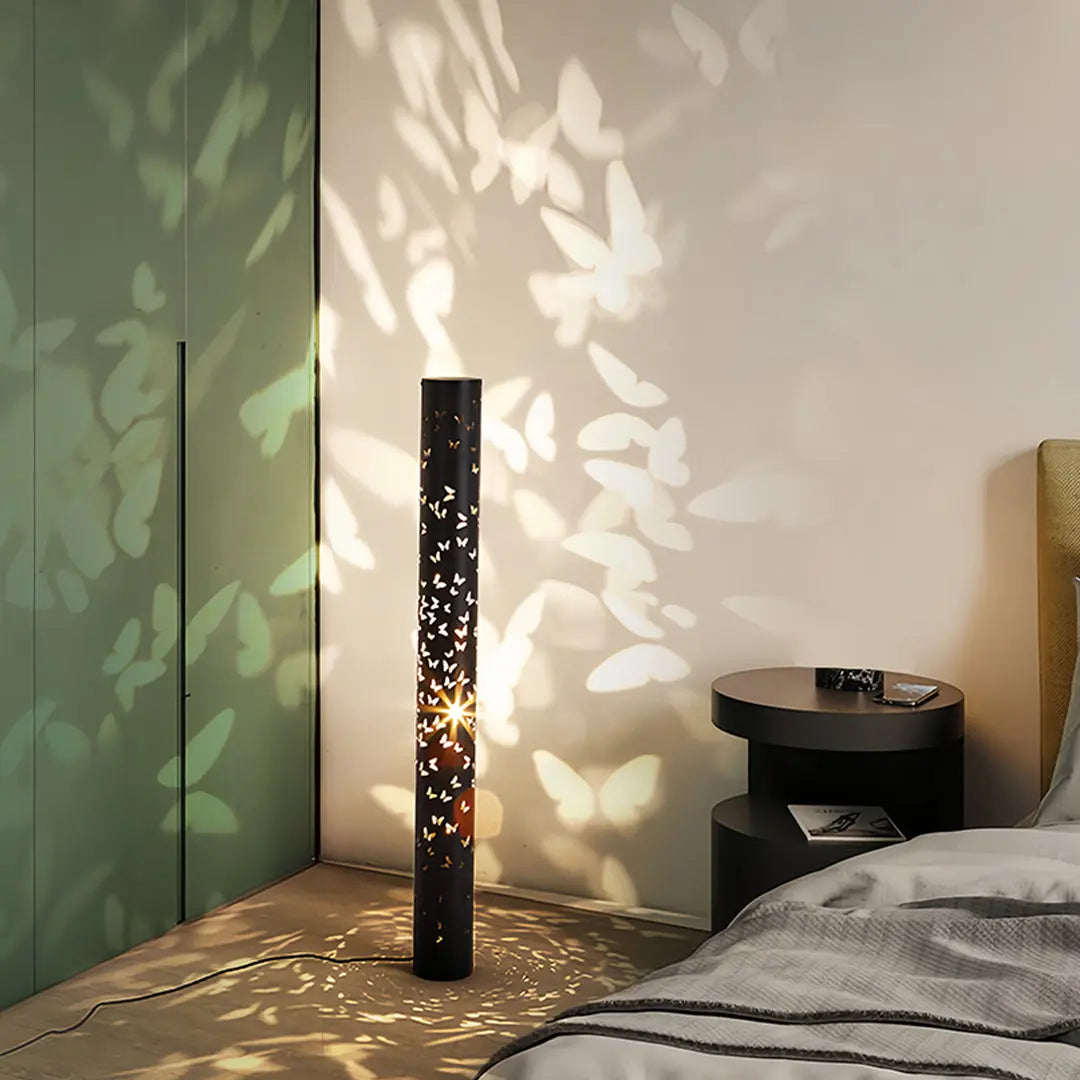 Decorative Column Lamp with Butterfly Floor Lamp Ambient Projector Luxe
