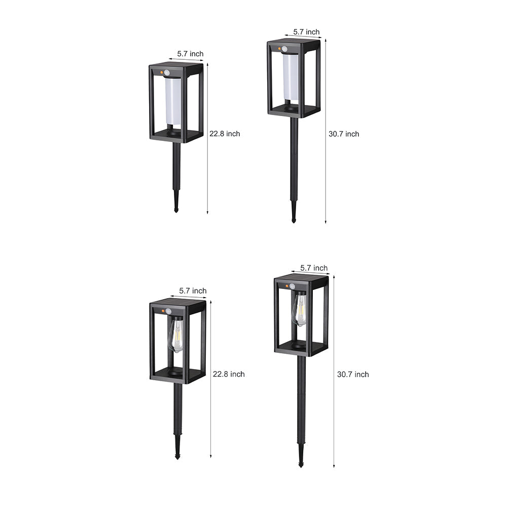 Minimalist Solar LED Path Light — Aluminum, IP55, Motion Sensor, Three-Color Dimming, 2000mAh, 22.8" & 30.7"