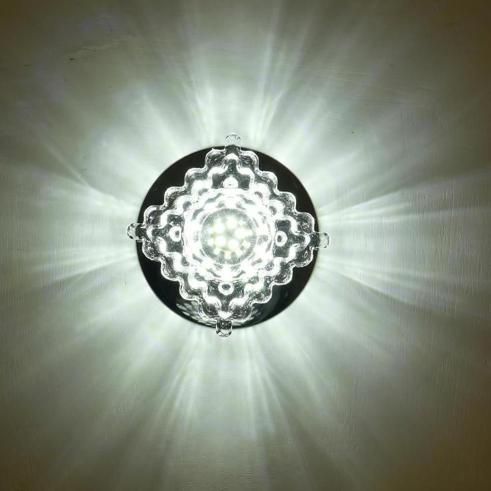 Geometric Crystal Flush-Mount Chandelier — Metal, LED, 7W, 4" Diameter