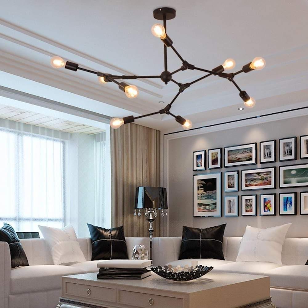 9-Light Irregular Modern Metal Chandelier — LED, 37.8" Diameter