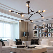 9-Light Irregular Modern Metal Chandelier — LED, 37.8" Diameter