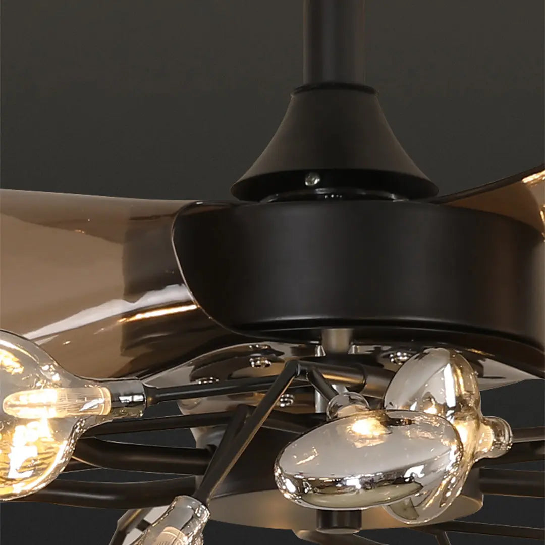 Minimalist Luxury Glam Ceiling Fan with Artistic Light Fixture Luxe