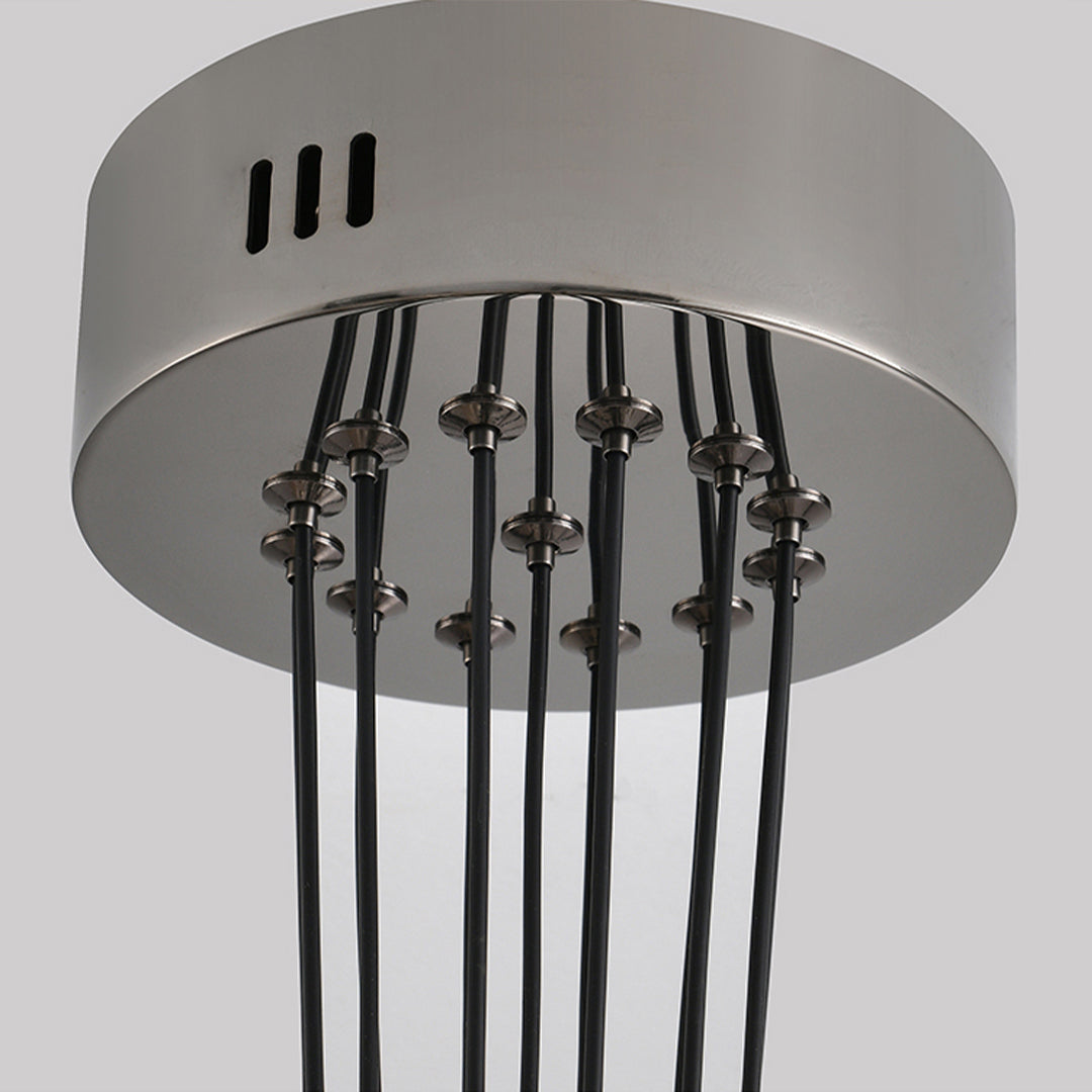 Minimalist Starry Sky LED Chandelier — Stainless Steel and Glass, 7- or 13-Light, Three-Color Dimming, Ra≥97