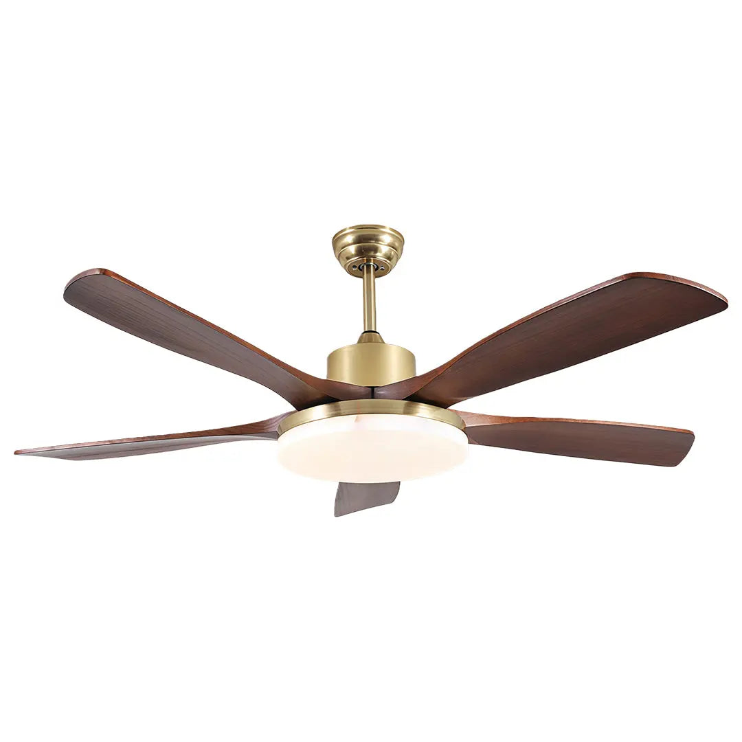 Remote-Controlled Wooden 3-Blade Ceiling Fan with Light Luxe