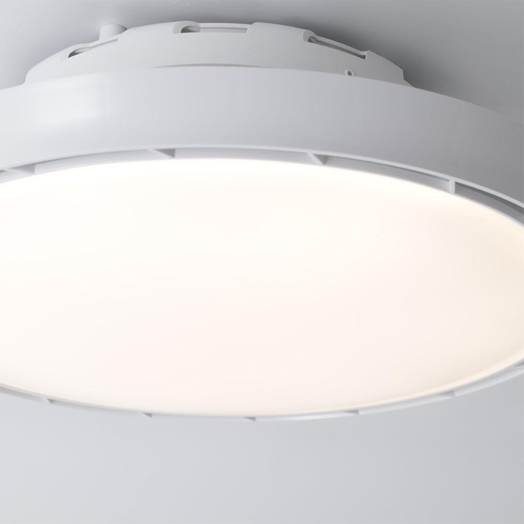 Modern Round Ceiling Fan with Dimmable LED Light - Leafless Design