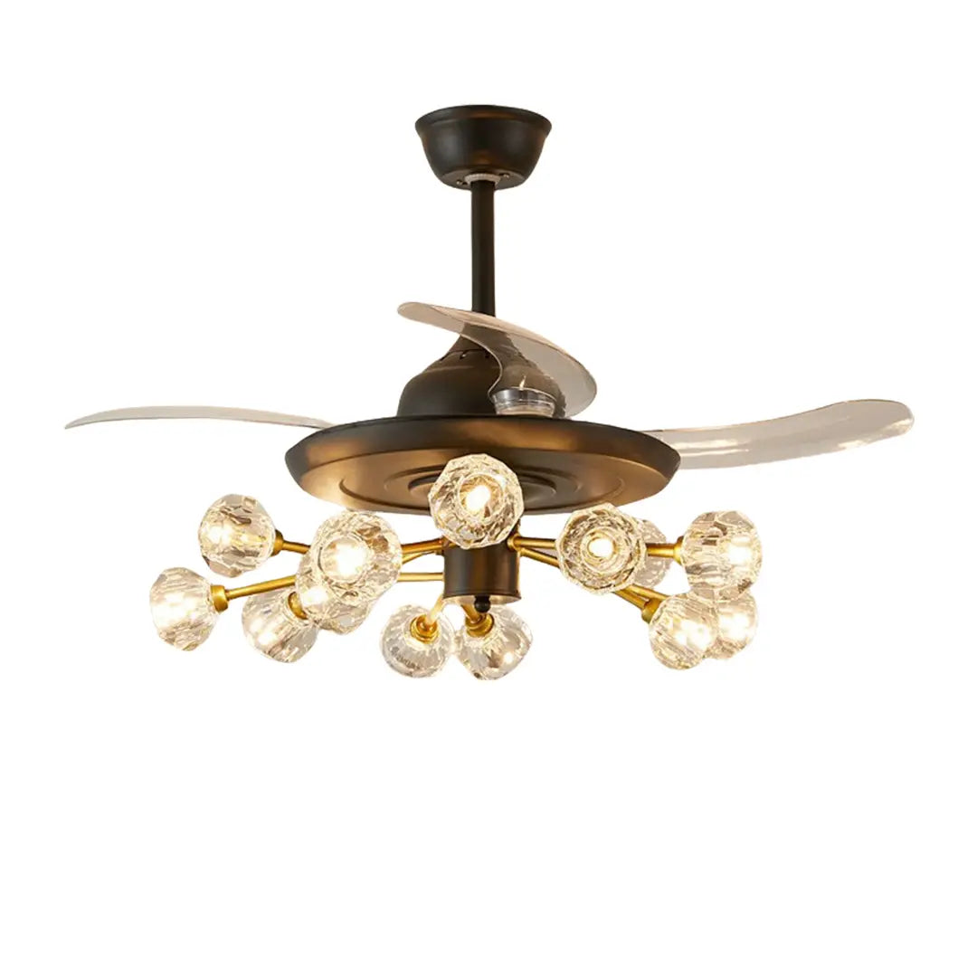 Norse Crystal Invisible Ceiling Fan with Multiple Lights Luxe