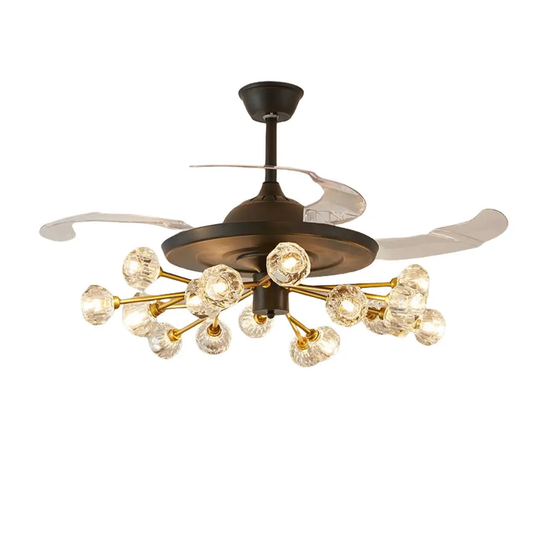 Norse Crystal Invisible Ceiling Fan with Multiple Lights Luxe