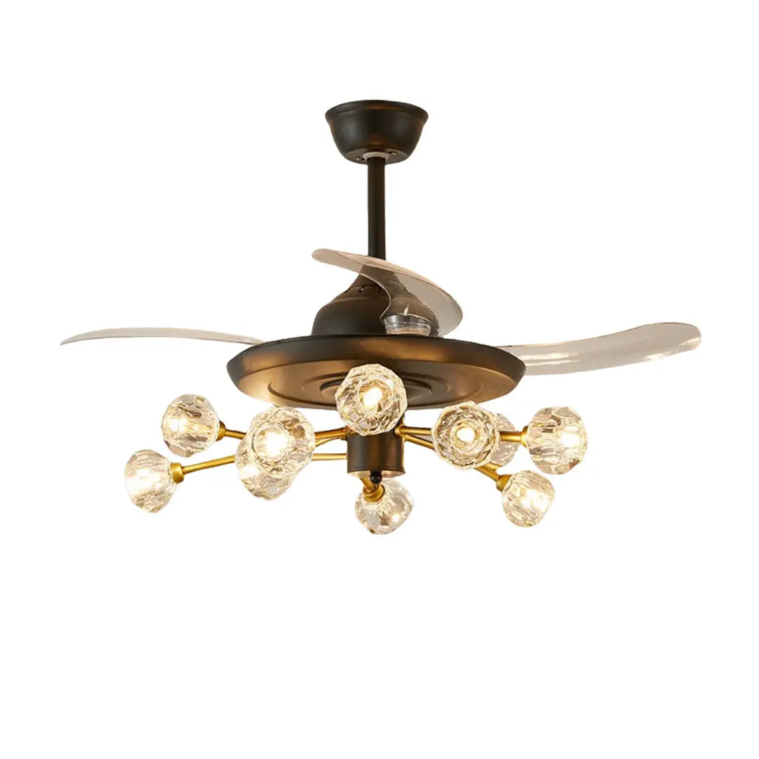 Norse Crystal Invisible Ceiling Fan with Multiple Lights Luxe