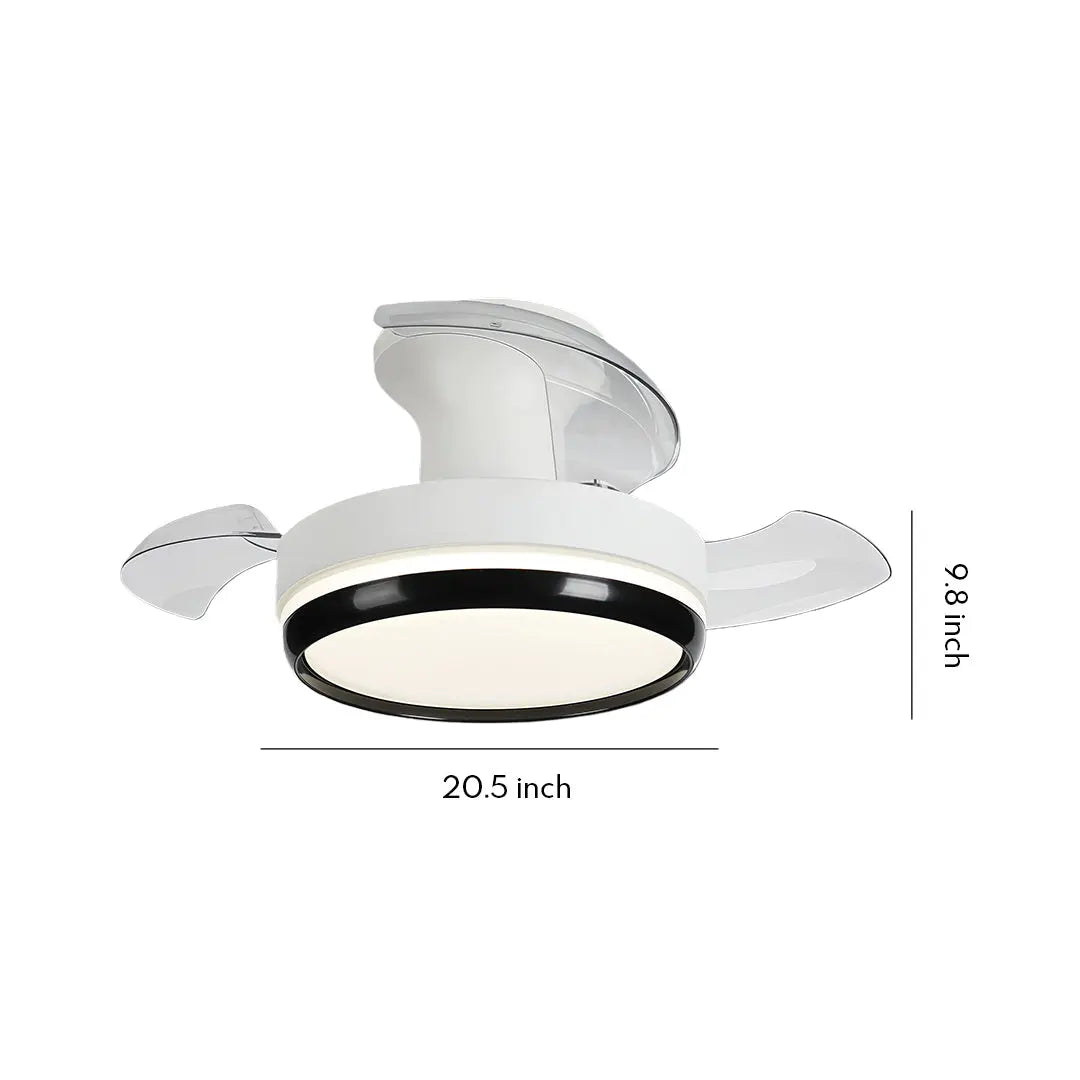 Minimalist 3-Blade LED Ceiling Fan Lamp with Remote Control and Dimming Light Luxe