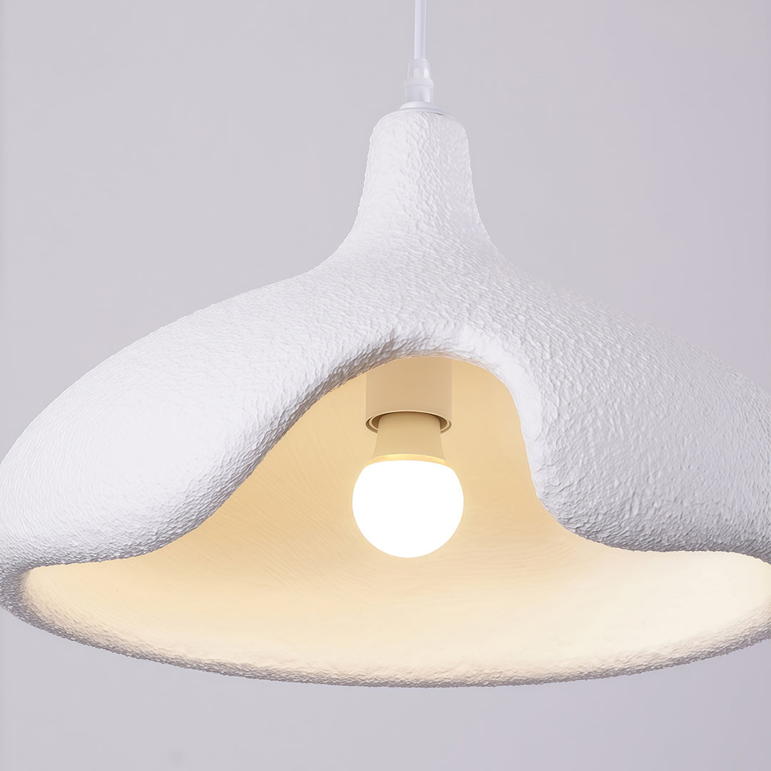 Cement-Look Pendant Light — PS Shade, Metal Frame, E27, 15.75" Wide, Adjustable 59.1" Cord