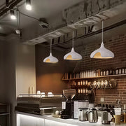 Cement-Look Pendant Light — PS Shade, Metal Frame, E27, 15.75" Wide, Adjustable 59.1" Cord
