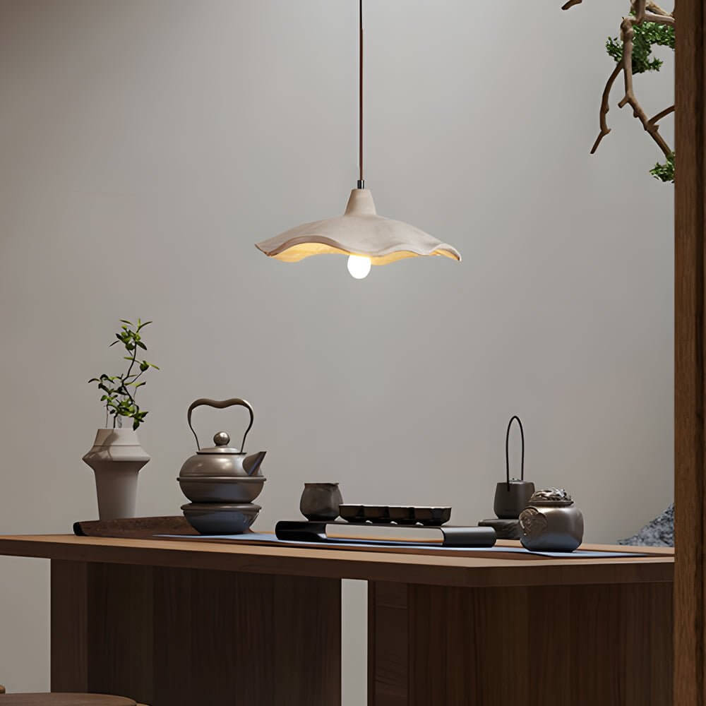 cement wavy pendant light japanese design 1 light