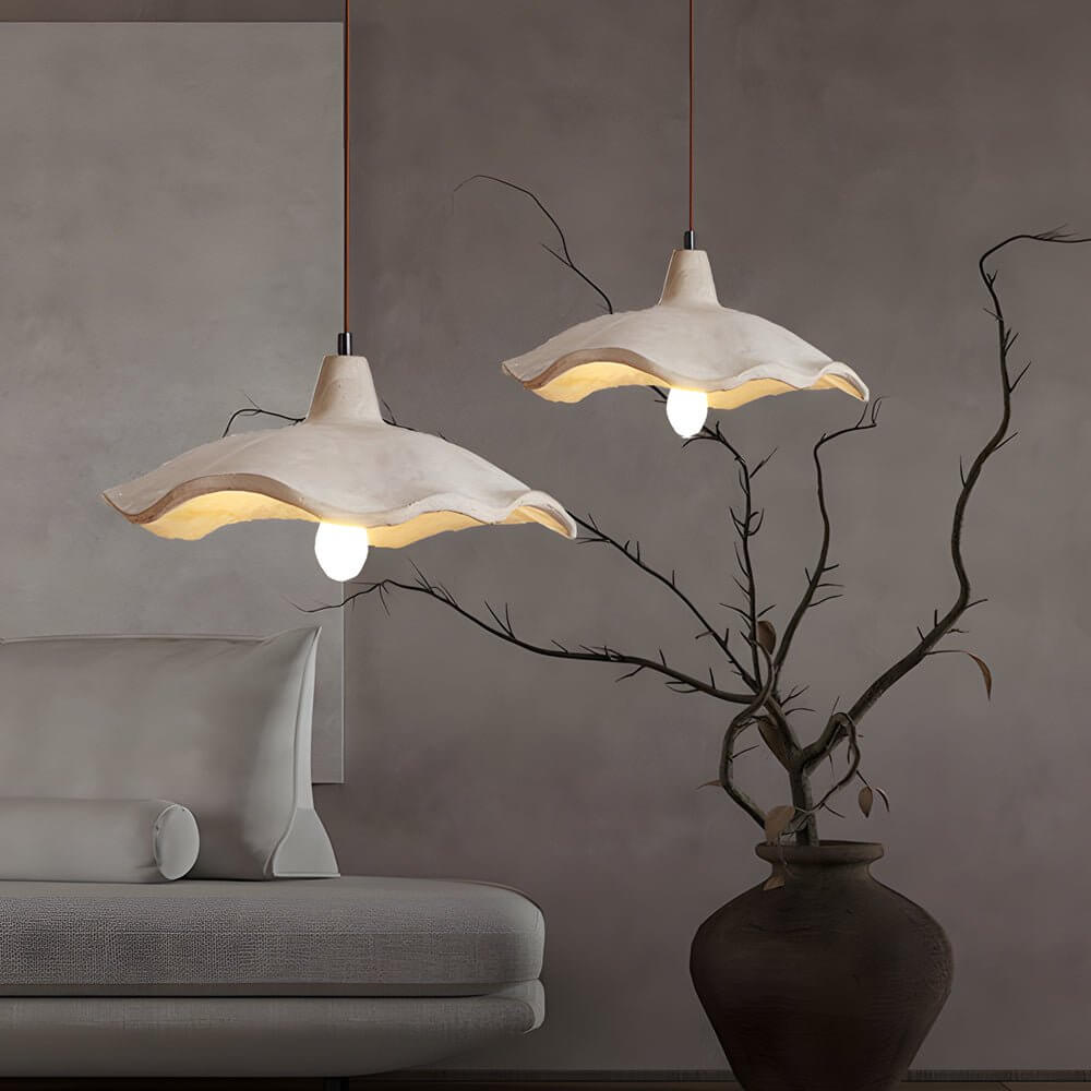cement wavy pendant light japanese design 1 light