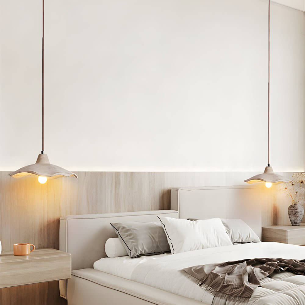cement wavy pendant light japanese design 1 light