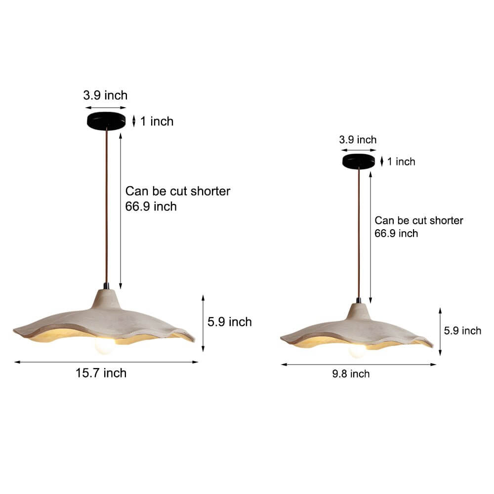 cement wavy pendant light japanese design 1 light