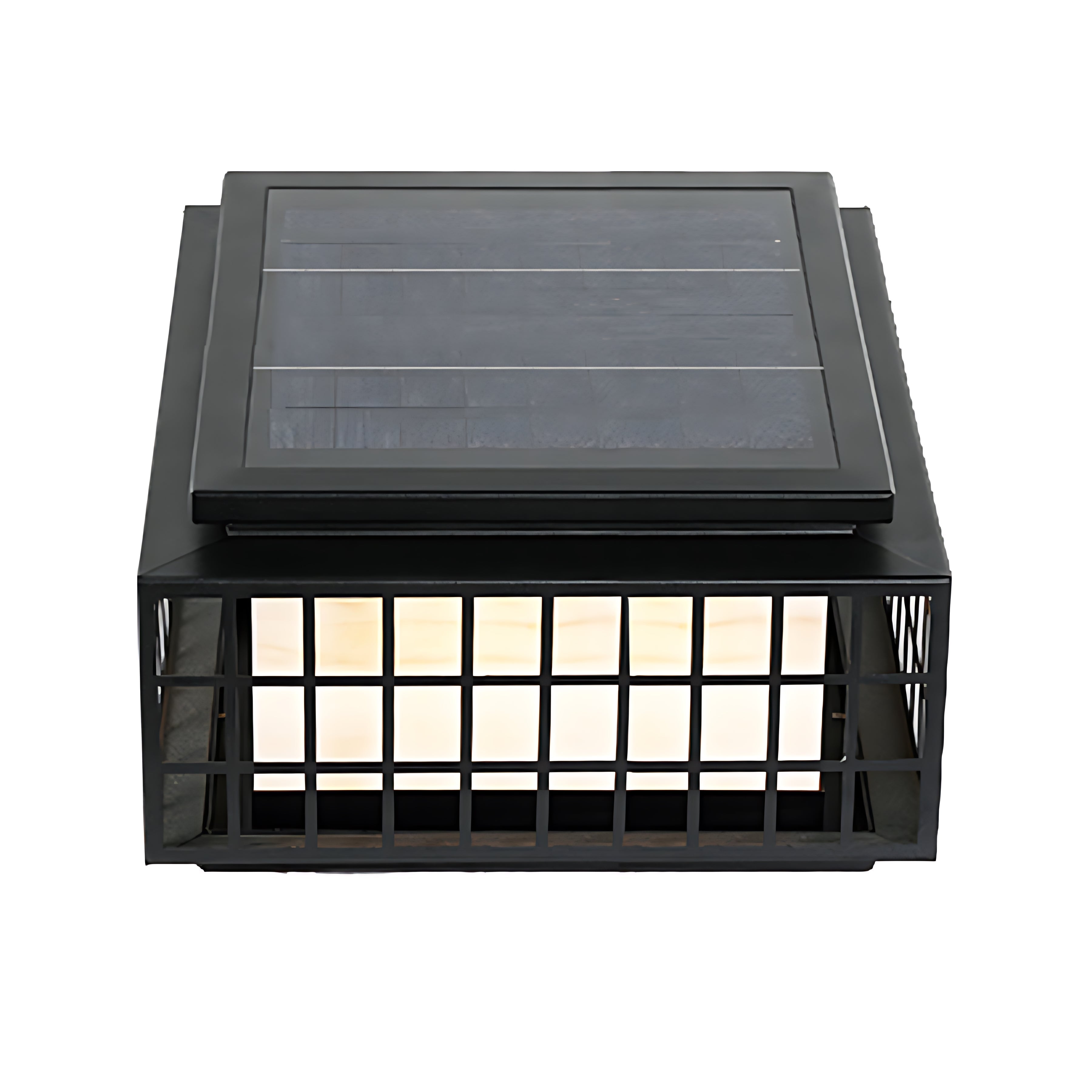 Modern Square Solar Pillar Light — Stainless Steel, Faux Alabaster, LED, 3-Color Dimming, Remote, IP65