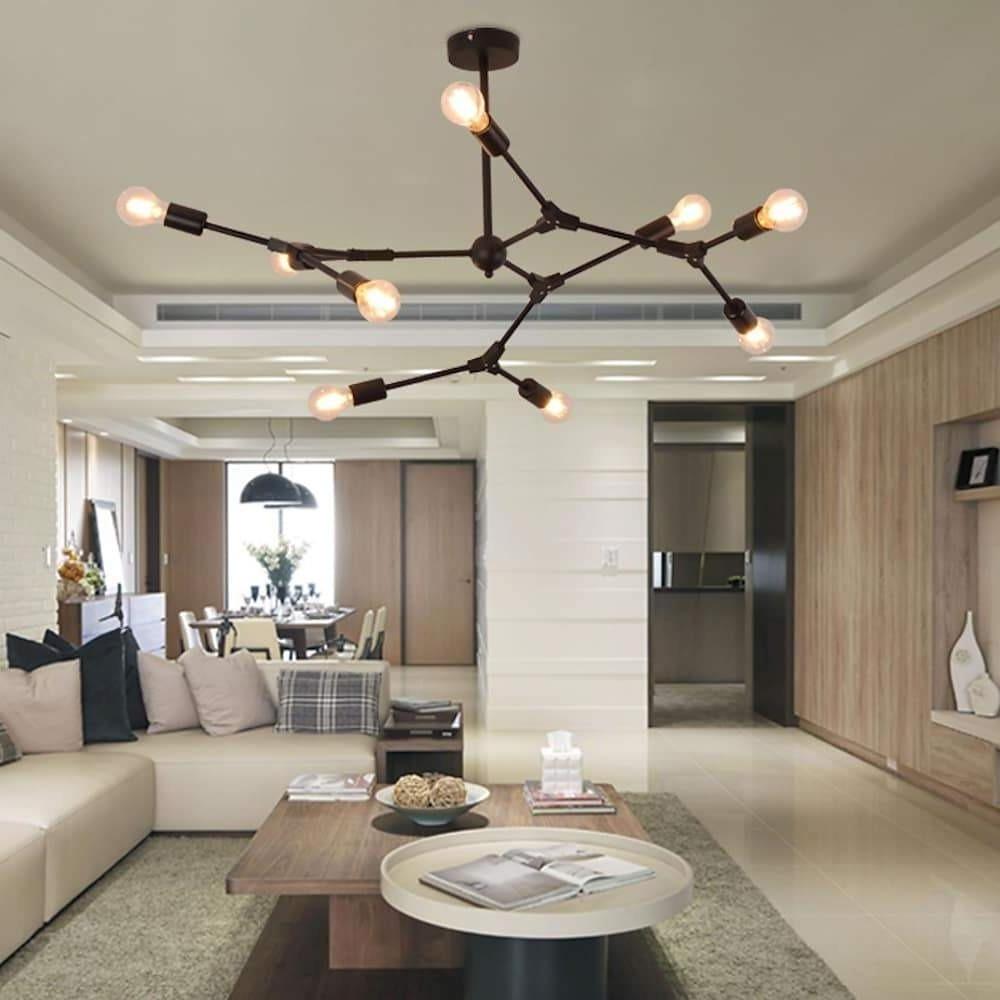 9-Light Irregular Modern Metal Chandelier — LED, 37.8" Diameter