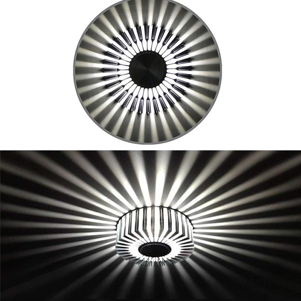 Geometric Dual-Color LED Flush-Mount Ceiling Light — Metal, 130LM, 4" Diameter