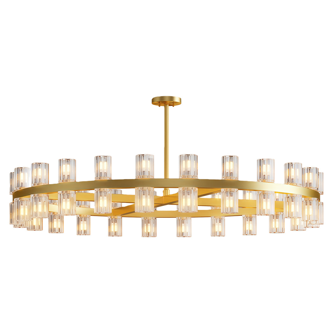 Multi-Tier Crystal Chandelier — Solid Copper Frame, 24- to 48-Light, G4, Black / Chrome / Copper Finish