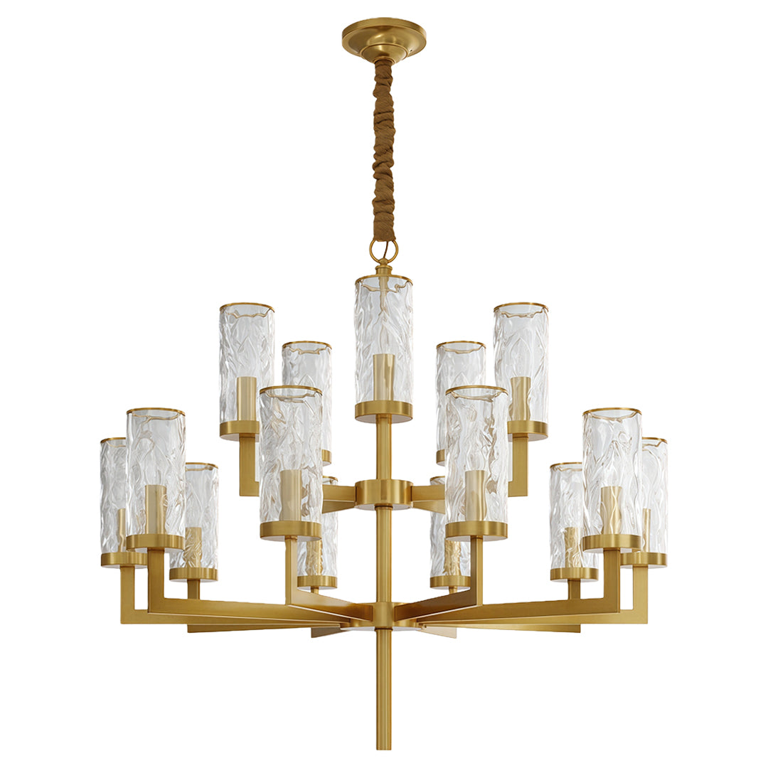 Minimalist Cluster Island Chandelier — Transparent Glass, Full Copper Frame, E14, 6/8/10/15-Light