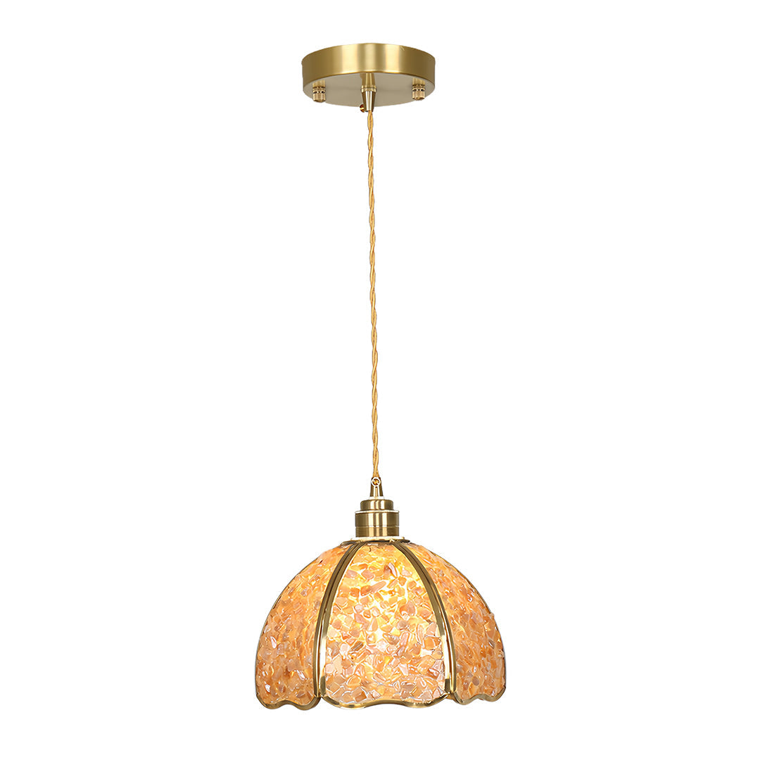 Vintage Crystal Mini Pendant — Full Copper, E27, 12W LED, Three-Color Dimming, 8.66" Diameter, 7 Styles