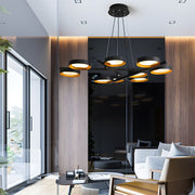 chandelier with 1 to 9 light guide ring options