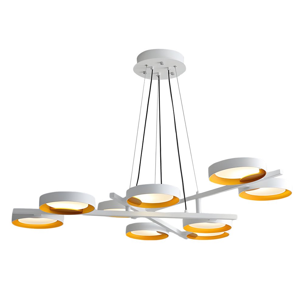 chandelier with 1 to 9 light guide ring options