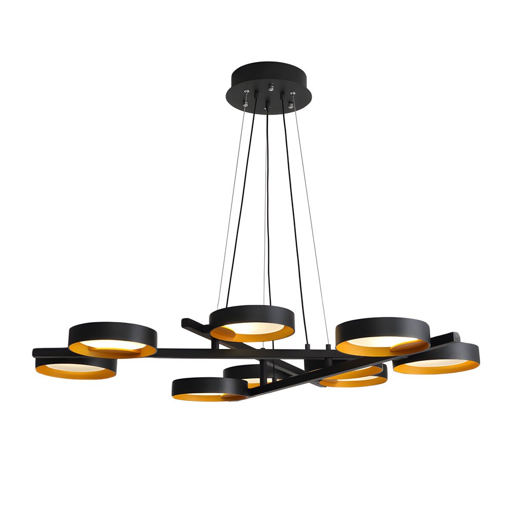 chandelier with 1 to 9 light guide ring options