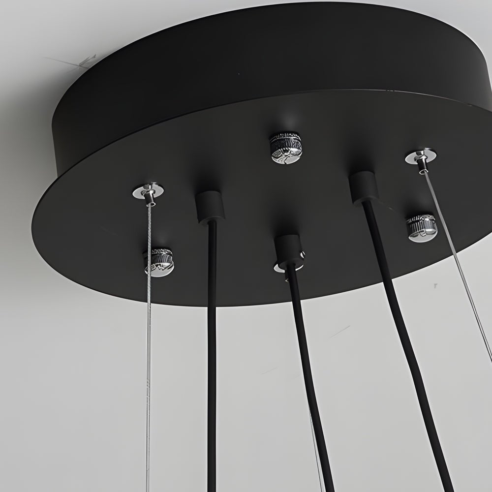 chandelier with 1 to 9 light guide ring options