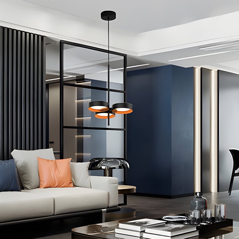 chandelier with 1 to 9 light guide ring options