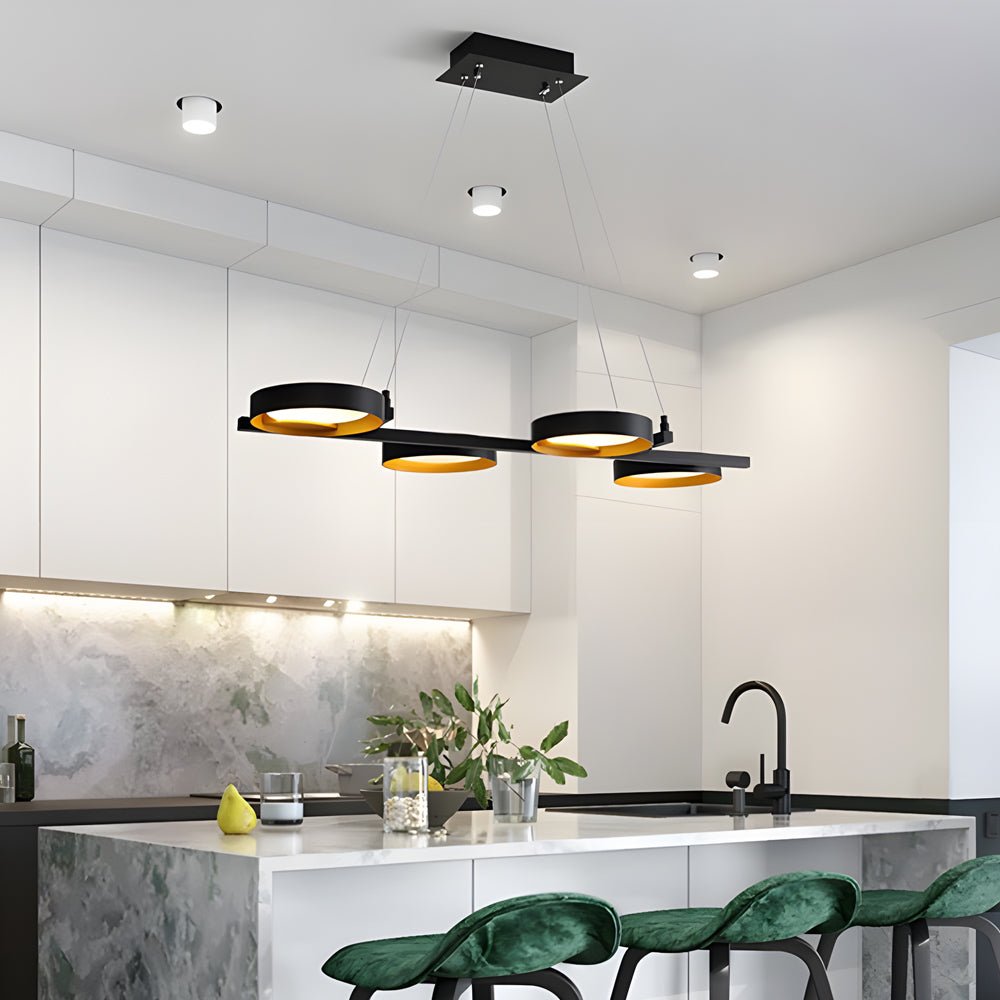 chandelier with 1 to 9 light guide ring options