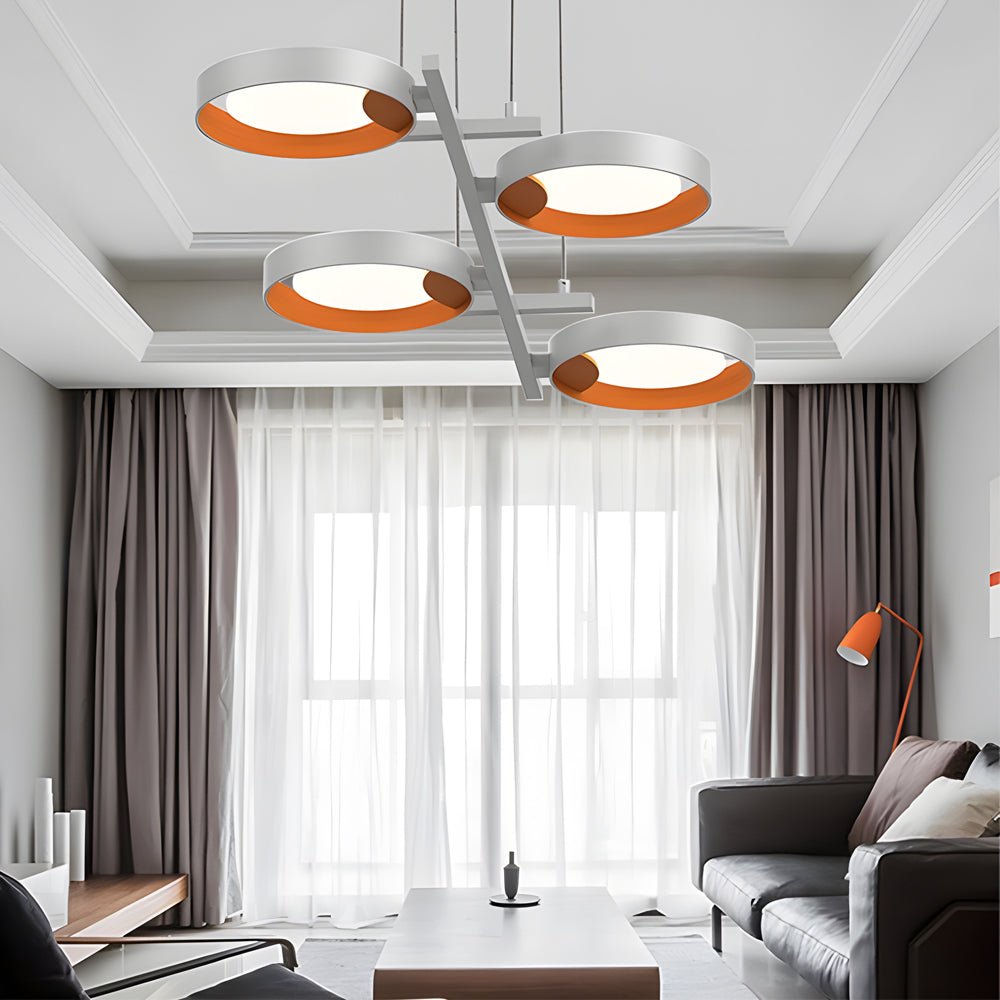 chandelier with 1 to 9 light guide ring options